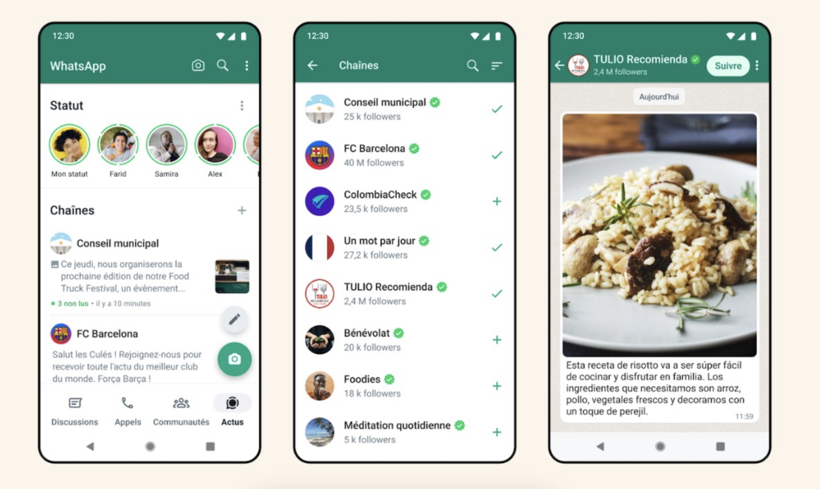 WhatsApp lance les chaînes : des canaux de diffusion comme sur Telegram